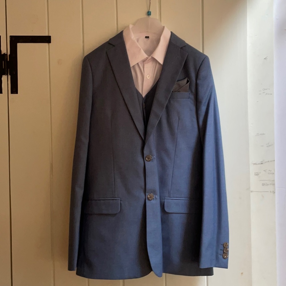 Boys 3 piece suit with white shirt and tie